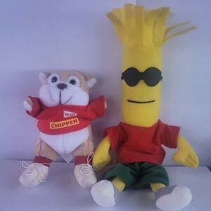 Vintage Herr's Chipper Chipmunk And Sorrento String Cheese Plush Mascots